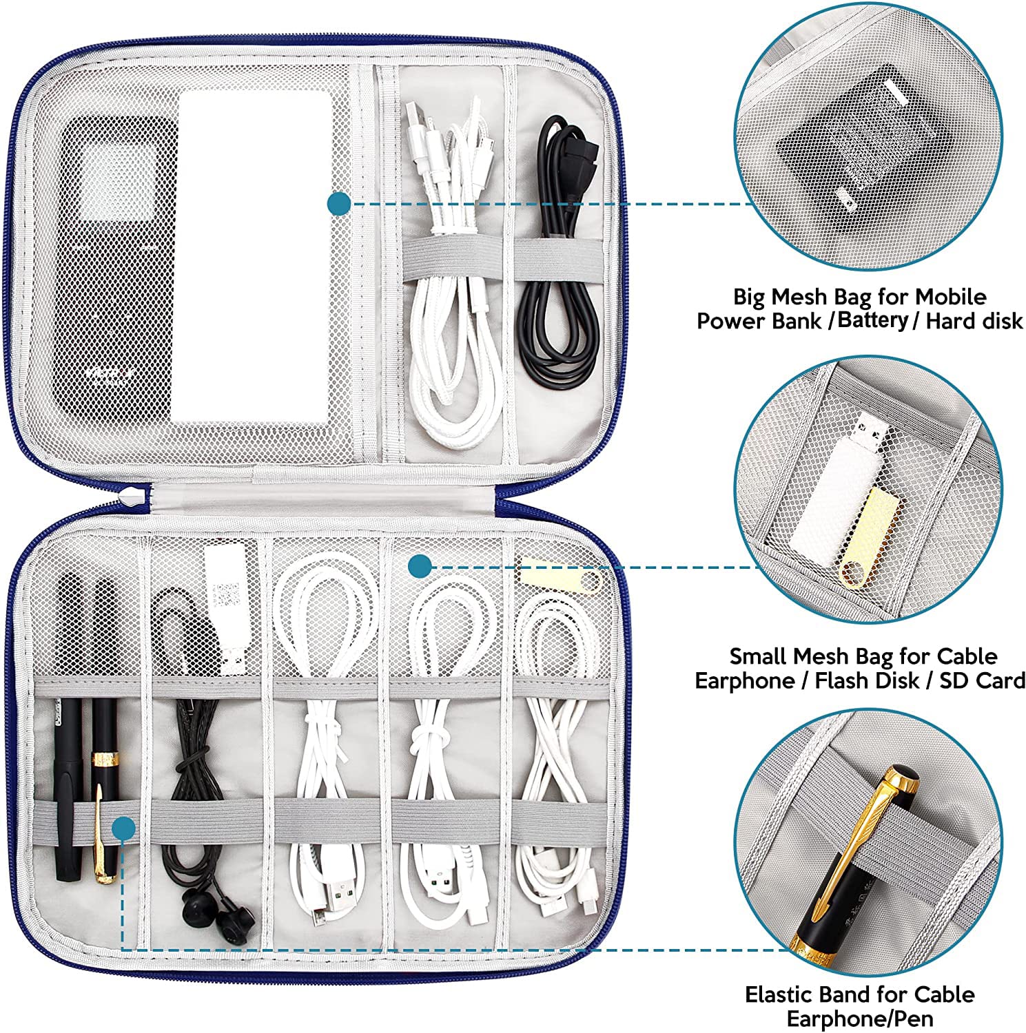 Seagull flight of fashion Single Layer Electronic Gadget Organizer Case